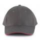 Orlando - gorra 6 paneles Ref.TTKP011-PIZARRA GRIS/ROJO 