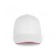 Gorra algodón orgánico con sándwich contrastado - 6 paneles Ref.TTKP198-BLANCO/HIBISCO ROJO 