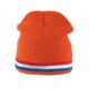 Gorro con tira bicolor contrastada Ref.TTKP515-NARANJA/ROJO/BLANCO/COBALTO AZUL 