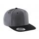 Gorra visera plana - 6 paneles Ref.TTKP910-GRIS OSCURO/NEGRO 