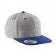 Gorra visera plana - 6 paneles Ref.TTKP910-HEATHER GRAY/ROYAL BLUE 