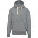 Sudadera vintage - cremallera y capucha hombre Ref.TTKV2306-SLUB GREY HEATHER