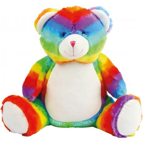 Oso de peluche multicolor con cremallera