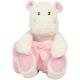 Hipopótamo de peluche con manta Ref.TTMM606-BLANCO/ROSA 