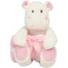 Hipopótamo de peluche con manta