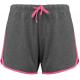 Shorts de deporte mujer Ref.TTPA1021-GRIS BREZO/FLUO ROSA