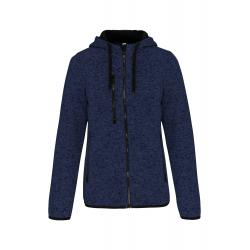 Chaqueta jaspeada con capucha mujer