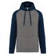 Sudadera bicolor con capucha adulto Ref.TTPA369-BREZAL GRIS/MARINA DEPORTIVA