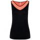 Camiseta pádel sin mangas bicolor mujer Ref.TTPA4031-NEGRO/CORAL