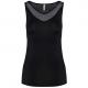 Camiseta pádel sin mangas bicolor mujer Ref.TTPA4031-NEGRO/MARGA DE GRIS OSCURO