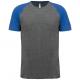 Camiseta bicolor de deporte para adulto Triblend Ref.TTPA4010-BREZAL GRIS/SPORTY ROYAL AZUL BREZO