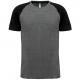 Camiseta bicolor de deporte para adulto Triblend Ref.TTPA4010-BREZO GRIS/BREZO NEGRO