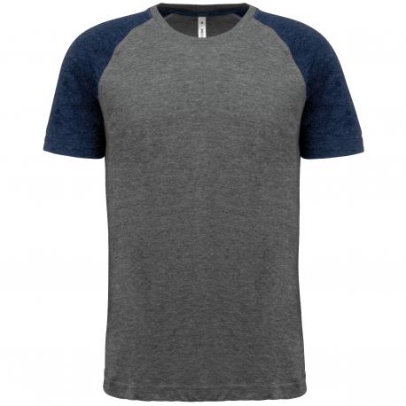 Camiseta bicolor de deporte para adulto Triblend