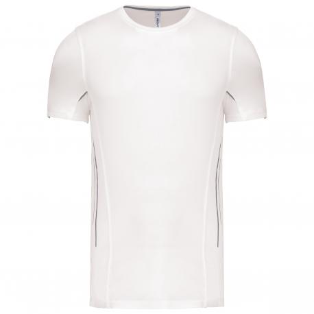 Camisa de deporte bimaterial manga corta hombre