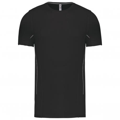 Camisa de deporte bimaterial manga corta hombre