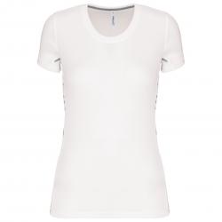 Camiseta de deporte bimaterial manga corta mujer