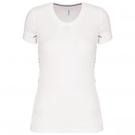 Camiseta de deporte bimaterial manga corta mujer