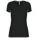 Camiseta de deporte bimaterial manga corta mujer Ref.TTPA466-NEGRO/PLATEADO