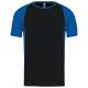 Camiseta deportiva bicolor unisex Ref.TTPA467-BLACK/AQUA BLUE