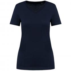 Camiseta corta de mujer Supima® con cuello de pico