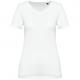 Camiseta corta de mujer Supima® con cuello de pico Ref.TTPK305-BLANCO