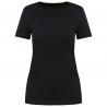 Camiseta corta de mujer Supima® con cuello de pico