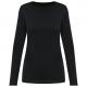 Camiseta supima® cuello de pico manga larga mujer Ref.TTPK307-NEGRO