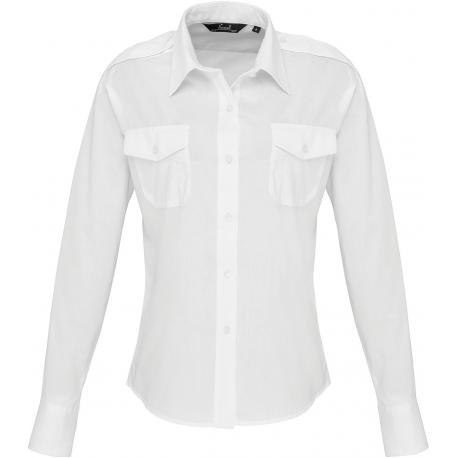 Camisa piloto manga larga mujer