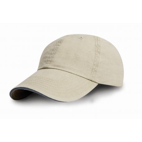 Gorra algodón fino lavado con sándwich 6 paneles