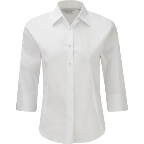 Camisa entallada mangas 3/4 mujer