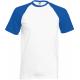 Camiseta de algodón valueweight béisbol Ref.TTSC61026-BLANCO/AZUL REAL