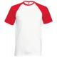 Camiseta de algodón valueweight béisbol Ref.TTSC61026-BLANCO ROJO