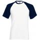 Camiseta de algodón valueweight béisbol Ref.TTSC61026-ARMADA BLANCA/PROFUNDA