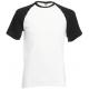 Camiseta de algodón valueweight béisbol Ref.TTSC61026-BLANCO NEGRO