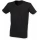 Camiseta Feel Good cuello de pico en canalé hombre Ref.TTSFM122-NEGRO