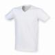 Camiseta Feel Good cuello de pico en canalé hombre Ref.TTSFM122-BLANCO