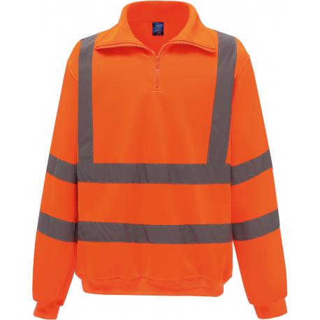 Sudadera alta visibilidad 1/4 cremallera