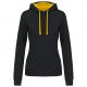 Sudadera capucha contrastada mujer Ref.TTK465-AMARILLO NEGRO