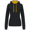 Sudadera capucha contrastada mujer