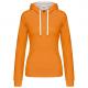 Sudadera capucha contrastada mujer Ref.TTK465-NARANJA/BLANCO