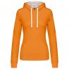Sudadera capucha contrastada mujer