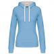 Sudadera capucha contrastada mujer Ref.TTK465-CIELO AZUL/BLANCO