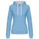 Sudadera capucha contrastada mujer Ref.TTK465-CIELO AZUL/BLANCO