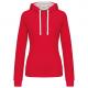Sudadera capucha contrastada mujer Ref.TTK465-ROJO BLANCO