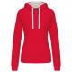 Sudadera capucha contrastada mujer Ref.TTK465-ROJO BLANCO