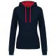 Sudadera capucha contrastada mujer Ref.TTK465-MARINA/ROJO