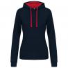 Sudadera capucha contrastada mujer