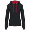 Sudadera capucha contrastada mujer
