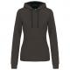 Sudadera capucha contrastada mujer Ref.TTK465-GRIS OSCURO/NEGRO