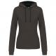 Sudadera capucha contrastada mujer Ref.TTK465-GRIS OSCURO/NEGRO